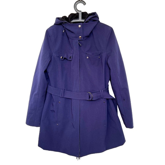 Kristen Blake Jackets & Blazers - Kristen Blake Coat Jacket Hood Quilt Lined Size XL Purple Winter Warm Belted